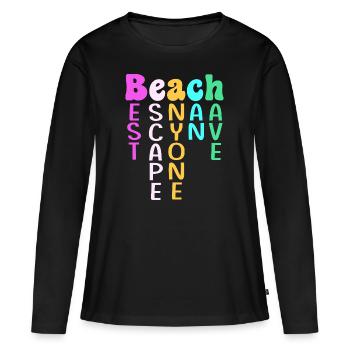Croisière Croisière - T-shirt manches longues Premium bio Femme - noir - Devant - Julia (174cm)