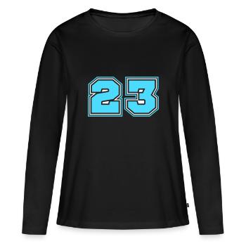 23 Numéro de numéro - T-shirt manches longues Premium bio Femme - noir - Devant - Julia (174cm)