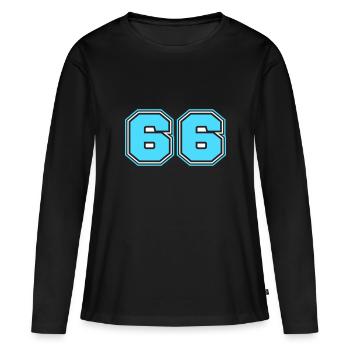 66 Numéro de numéro - T-shirt manches longues Premium bio Femme - noir - Devant - Julia (174cm)