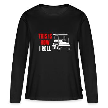 golf golf course - Women's Premium Organic Long Sleeve Shirt - black - Front - Julia (174cm)