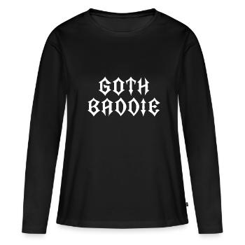 Goth Baddie! Goth Girl Gothic Aesthetic - Frauen Premium Bio Langarmshirt - Schwarz - Vorne - Julia (174cm)