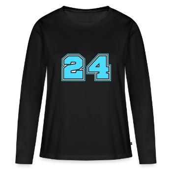 24 Numéro de numéro - T-shirt manches longues Premium bio Femme - noir - Devant - Julia (174cm)