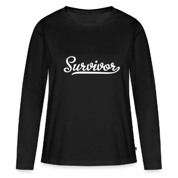 Survivant - T-shirt manches longues Premium bio Femme - noir - Devant - Julia (174cm)