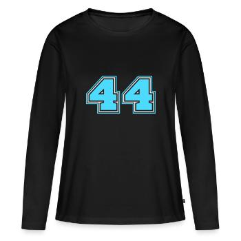 44 Numéro de numéro - T-shirt manches longues Premium bio Femme - noir - Devant - Julia (174cm)