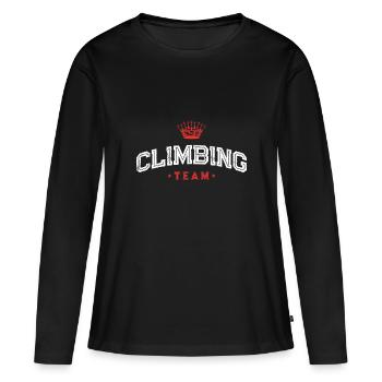 Équipe d’escalade Klettern Sport - T-shirt manches longues Premium bio Femme - noir - Devant - Julia (174cm)