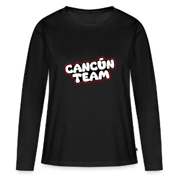 L’équipe de Cancún - T-shirt manches longues Premium bio Femme - noir - Devant - Julia (174cm)