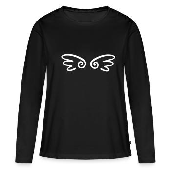 aile - T-shirt manches longues Premium bio Femme - noir - Devant - Julia (174cm)