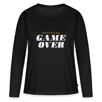 Citation Game Over - T-shirt manches longues Premium bio Femme - noir - Devant - Julia (174cm)