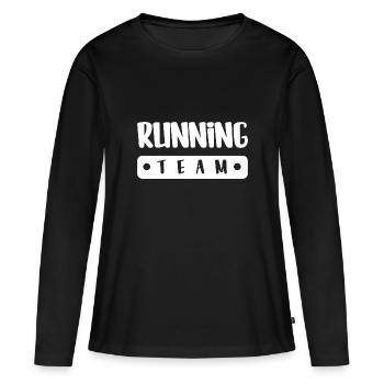 Équipe de course à pied - T-shirt manches longues Premium bio Femme - noir - Devant - Julia (174cm)