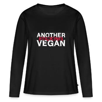 UN AUTRE VEGAN FUCKING - T-shirt manches longues Premium bio Femme - noir - Devant - Julia (174cm)
