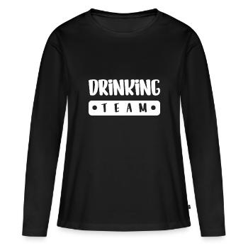 Équipe de consommation d’alcool - T-shirt manches longues Premium bio Femme - noir - Devant - Julia (174cm)