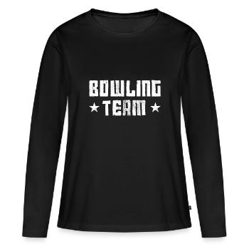 Équipe de bowling - T-shirt manches longues Premium bio Femme - noir - Devant - Julia (174cm)
