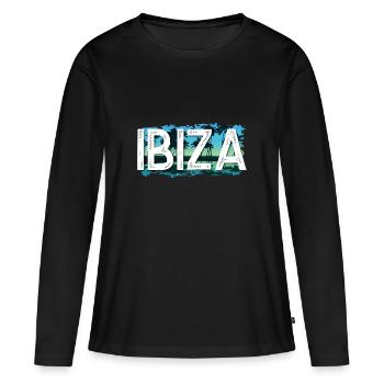 Ibiza - Frauen Premium Bio Langarmshirt - Schwarz - Vorne - Julia (174cm)
