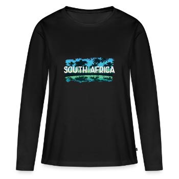 Afrique du Sud - T-shirt manches longues Premium bio Femme - noir - Devant - Julia (174cm)