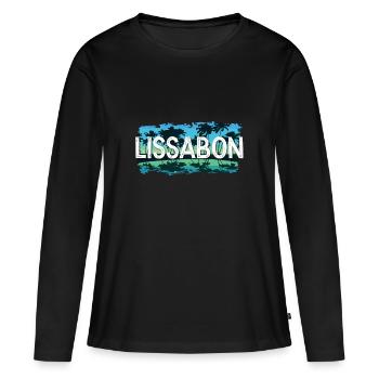 Lissabon - Frauen Premium Bio Langarmshirt - Schwarz - Vorne - Julia (174cm)