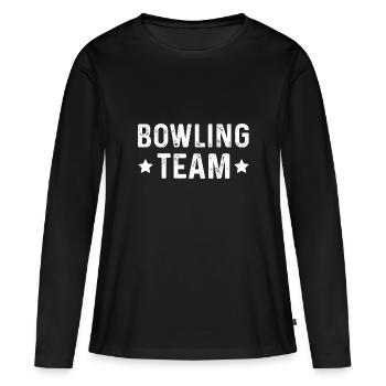 Équipe de bowling - T-shirt manches longues Premium bio Femme - noir - Devant - Julia (174cm)