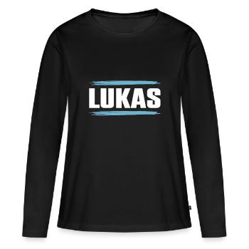 Lukas - Women's Premium Organic Long Sleeve Shirt - black - Front - Julia (174cm)