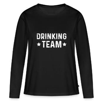 Équipe de consommation d’alcool - T-shirt manches longues Premium bio Femme - noir - Devant - Julia (174cm)