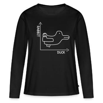 illusion d'optique - T-shirt manches longues Premium bio Femme - noir - Devant - Julia (174cm)