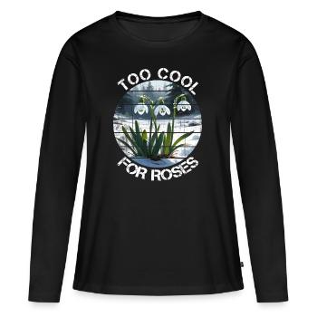 Cadeau perce-neige trop cool pour les Roses - T-shirt manches longues Premium bio Femme - noir - Devant - Julia (174cm)