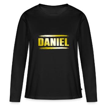 Daniel - Frauen Premium Bio Langarmshirt - Schwarz - Vorne - Julia (174cm)