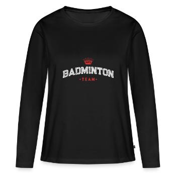Sport d’équipe de badminton - T-shirt manches longues Premium bio Femme - noir - Devant - Julia (174cm)