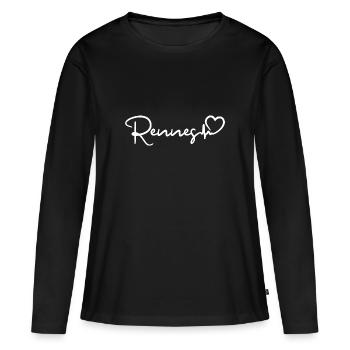 Rennes Herzschlag Frankreich Stadt Rennes - Frauen Premium Bio Langarmshirt - Schwarz - Vorne - Julia (174cm)