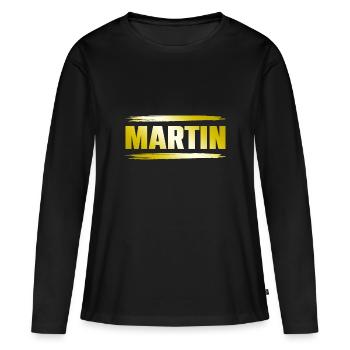 Martin - T-shirt manches longues Premium bio Femme - noir - Devant - Julia (174cm)