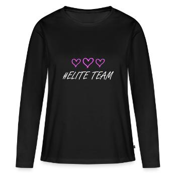 Équipe d’élite Heart Love - T-shirt manches longues Premium bio Femme - noir - Devant - Julia (174cm)