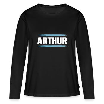 Arthur - T-shirt manches longues Premium bio Femme - noir - Devant - Julia (174cm)