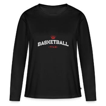 Sport d’équipe de basketball - T-shirt manches longues Premium bio Femme - noir - Devant - Julia (174cm)