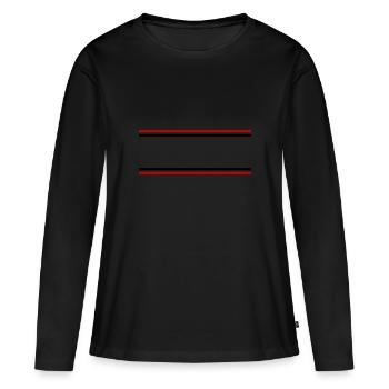 Trait du symbole linéaire - T-shirt manches longues Premium bio Femme - noir - Devant - Julia (174cm)