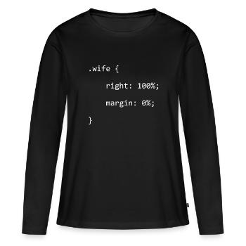CSS Épouse droite Développeur de logiciels - T-shirt manches longues Premium bio Femme - noir - Devant - Julia (174cm)