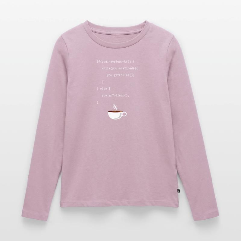 Programming Coffee Softwareingenieur Developer Frauen Premium Bio Langarmshirt