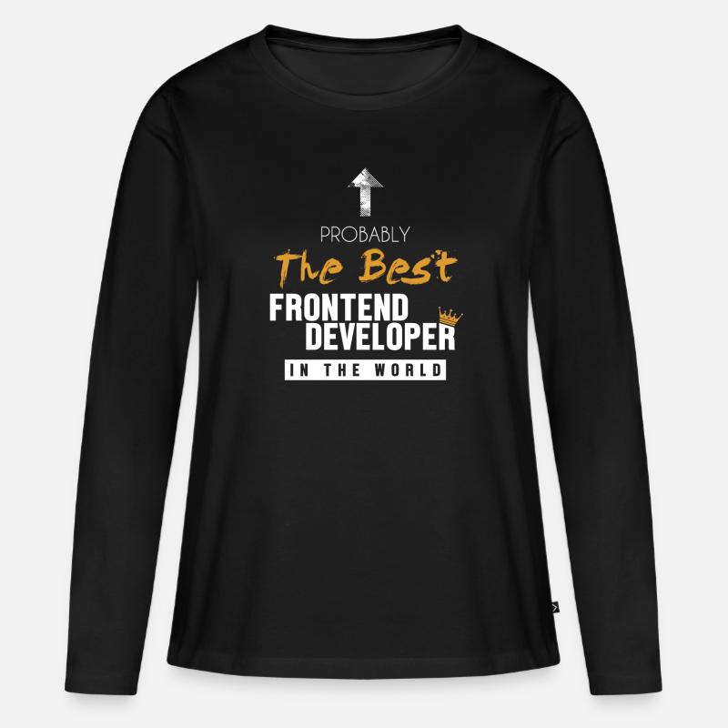 Best Frontend Developer World Developer Coder - Frauen Premium Bio Langarmshirt - Schwarz