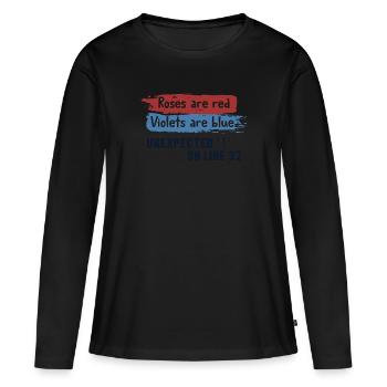 Unexpected { on Line 32 Engineer Coder Software - Women's Premium Organic Long Sleeve Shirt - black - Front - Julia (174cm)