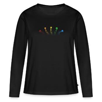 Contact Juggling LGBT Rainbow Jonglage - Frauen Premium Bio Langarmshirt - Schwarz - Vorne - Julia (174cm)