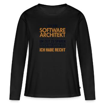 Software Architekt hat immer Recht Software - Frauen Premium Bio Langarmshirt - Schwarz - Vorne - Julia (174cm)