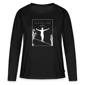 Slackline Chinois Hanzi Slackline Slackline - T-shirt manches longues Premium bio Femme - noir - Devant - Julia (174cm)