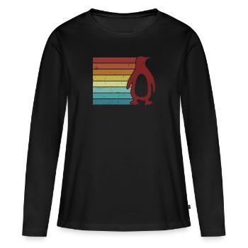Seevogel Königspinguin Kaiserpinguin Pinguin - Frauen Premium Bio Langarmshirt - Schwarz - Vorne - Julia (174cm)