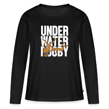 Underwater Rugby Silhouette UWR Wassersport - Frauen Premium Bio Langarmshirt - Schwarz - Vorne - Julia (174cm)
