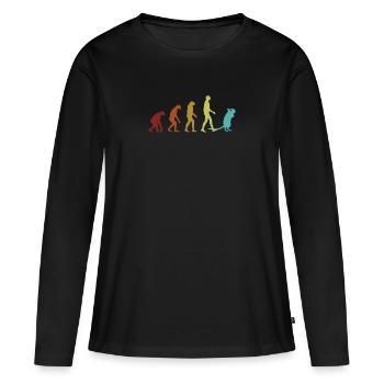 Degu Evolution Nagetier Strauchratte Ratte - Frauen Premium Bio Langarmshirt - Schwarz - Vorne - Julia (174cm)