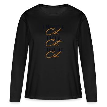 J'aime mon chat Kitty Kitten House Cat Cat - T-shirt manches longues Premium bio Femme - noir - Devant - Julia (174cm)