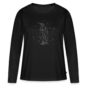 Constellation Penguin Constellation Seabird - T-shirt manches longues Premium bio Femme - noir - Devant - Julia (174cm)