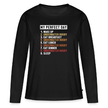 Underwater Rugby Perfect Day Wassersport - Frauen Premium Bio Langarmshirt - Schwarz - Vorne - Julia (174cm)