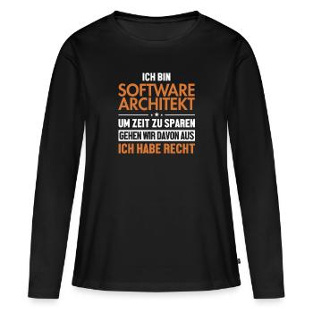 Software Architekt hat immer Recht Software - Frauen Premium Bio Langarmshirt - Schwarz - Vorne - Julia (174cm)