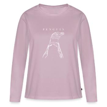 Oiseau de mer Pingouin royal Pingouin empereur - T-shirt manches longues Premium bio Femme - rose poudré - Devant - Julia (174cm)