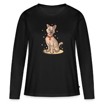 Vierbeiner Wauwau Rüde Hundebesitzer Hund - Frauen Premium Bio Langarmshirt - Schwarz - Vorne - Julia (174cm)