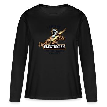 I am the Electrician Installateur-électricien - T-shirt manches longues Premium bio Femme - noir - Devant - Julia (174cm)