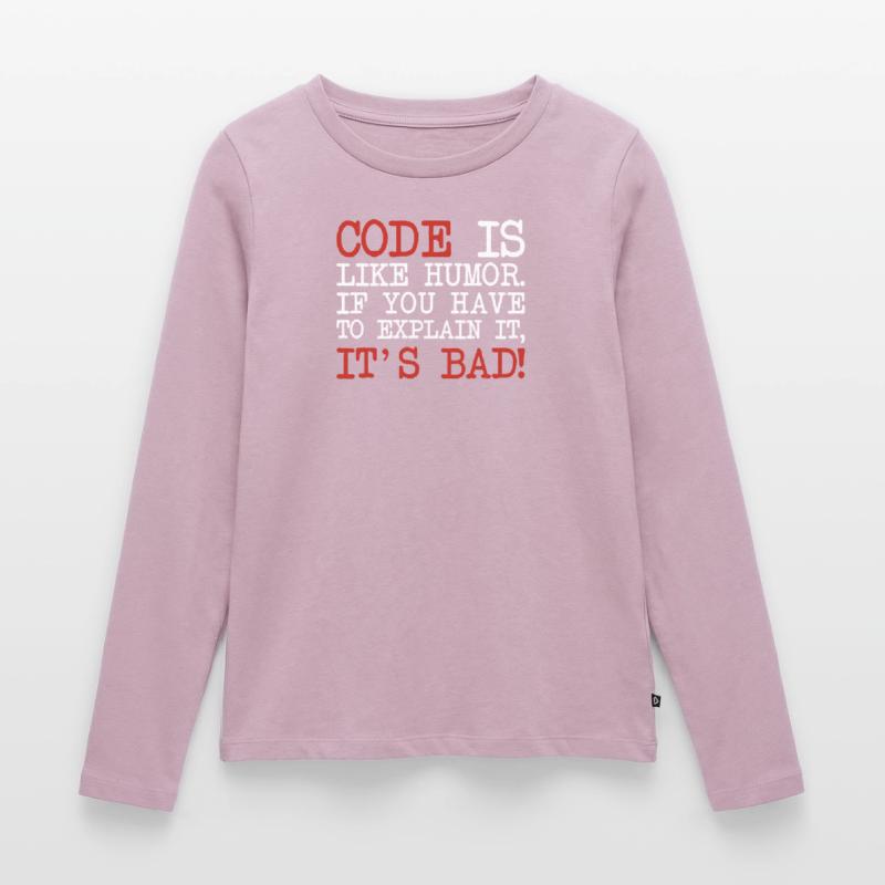 Code Explanation Developer Softwareentwickler Frauen Premium Bio Langarmshirt